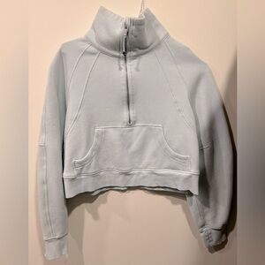 Lululemon windmill blue scuba over sized funnel neck half zip